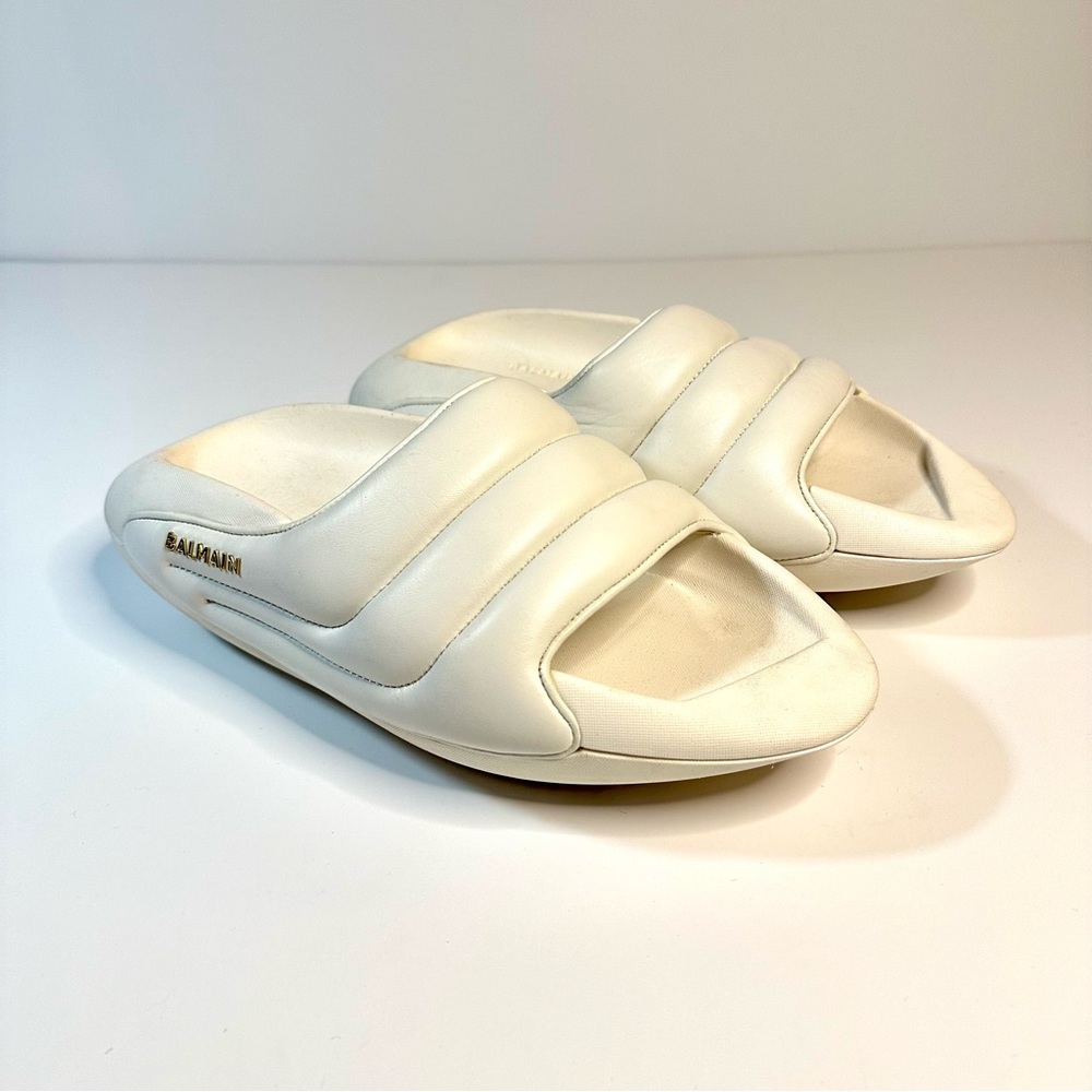 Balmain White B-IT Mules Men’s 7  Women’s 9
